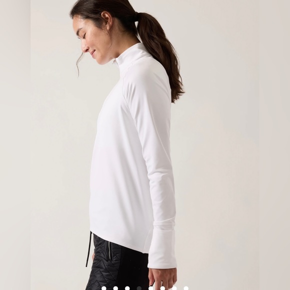 NWT-Athleta White Whistler Half Zip, Small - Picture 4 of 11